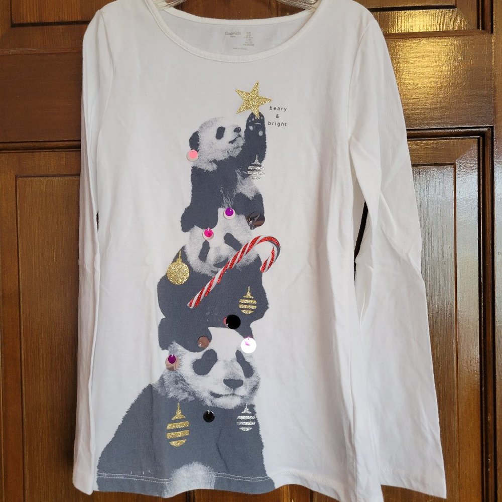 GapKids Panda Holilday T-Shirt (Size M)